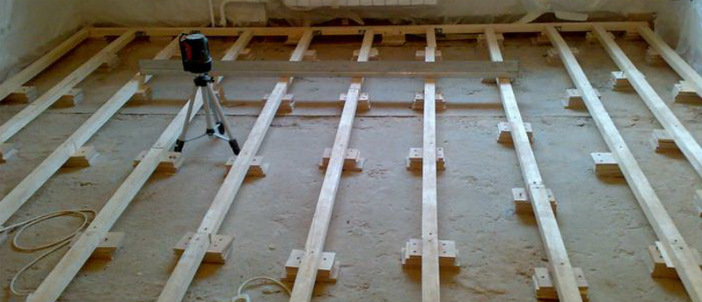 Способ укладки фанеры на лаги для бетонного основания